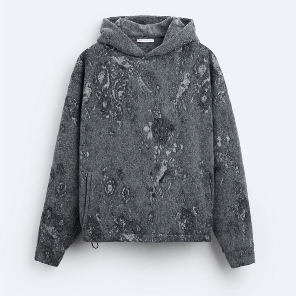 Zara Jacquard Textured Sweatshirt size large